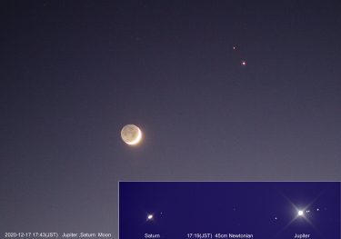 Jupiter, Saturn and the Crescent Moon December 17, 2020