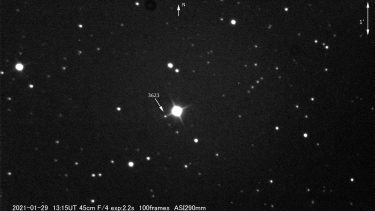 小惑星3623（Caplin,m-16.9)が星を隠す観測