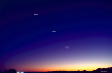 Venus, Saturn, and Jupiter