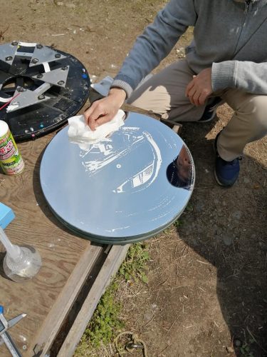 Cleaning the telescope
