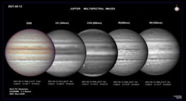 木星 2021年5月13日 UV. CH4. IR. カラー画像