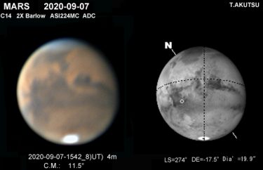 木星、火星 2020年9月7日