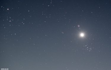 金星とプレアデス星団